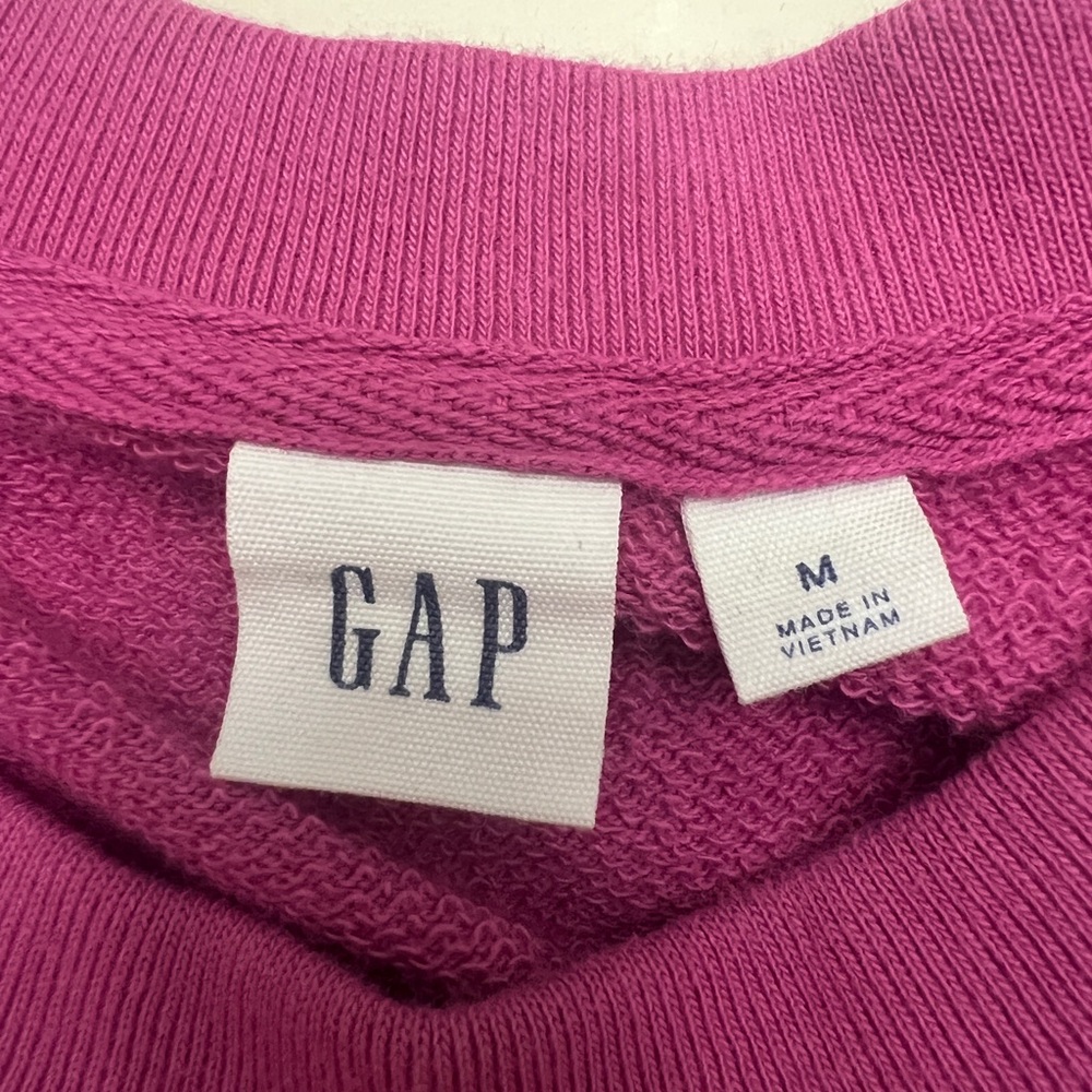 Gap Factory light weight short sleeve sweatshirt copped top - pink - size M - Picture 5 of 6